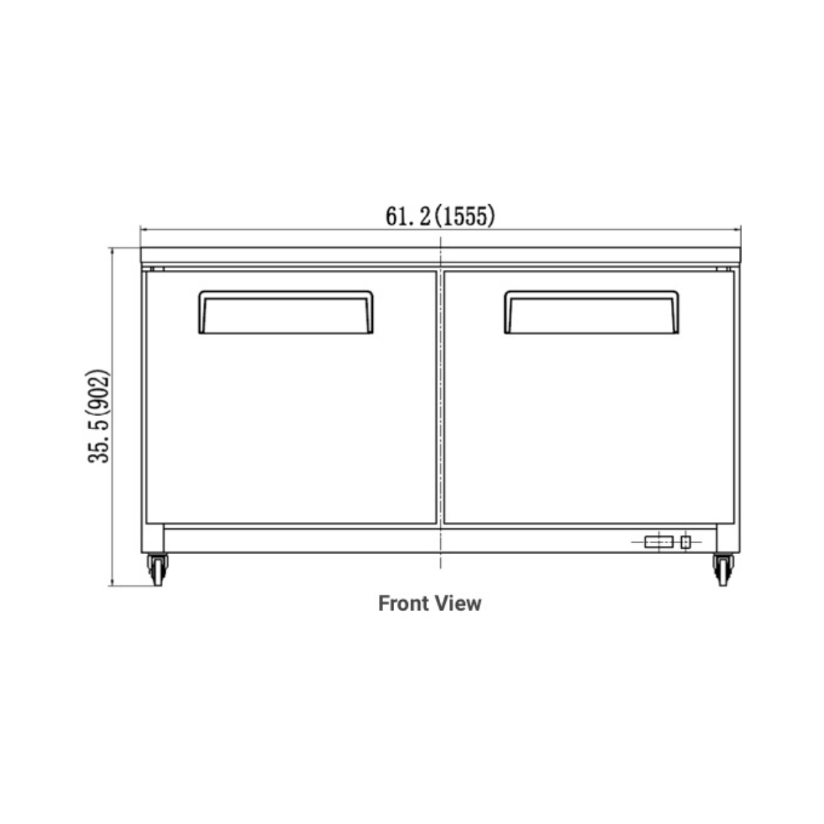 VALPRO 61″ UNDER COUNTER REFRIGERATOR 15.5 CU. FT. - VPUCR60