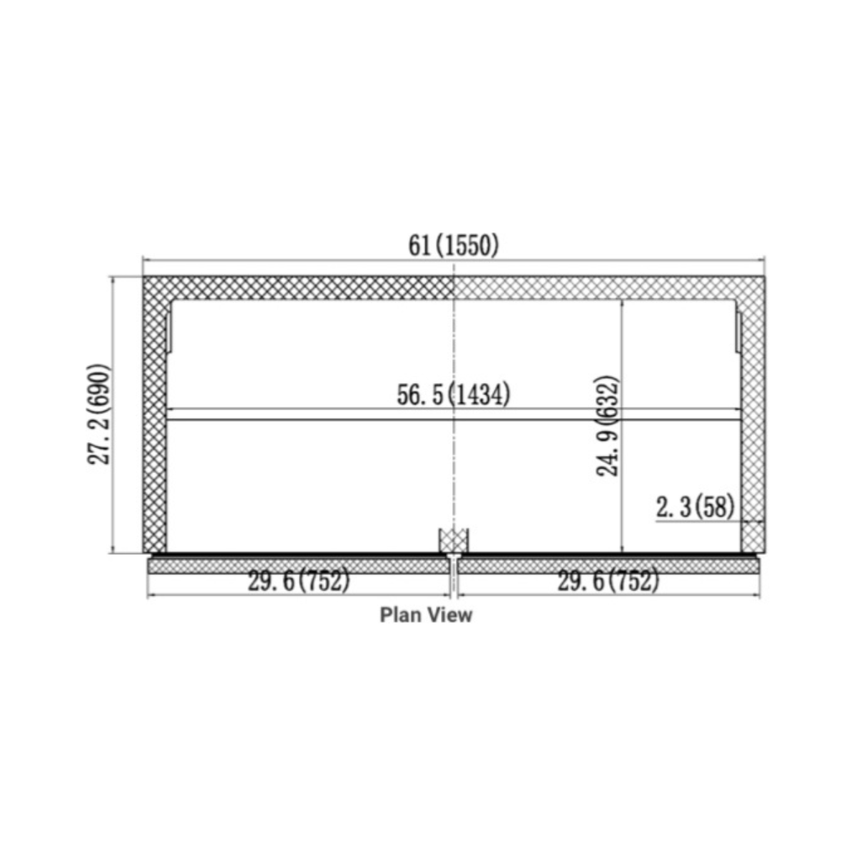 VALPRO 61″ UNDER COUNTER REFRIGERATOR 15.5 CU. FT. - VPUCR60