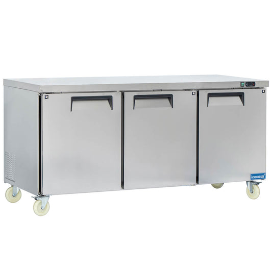 ICECASA 72" Stainless Steel Commercial Undercounter Fridge