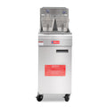 Commercial Deep Fryer, WESTLAKE 50 lb. Capacity Stainless Steel Commercial Gas Floor Fryer with Casters - 120,000 BTU
