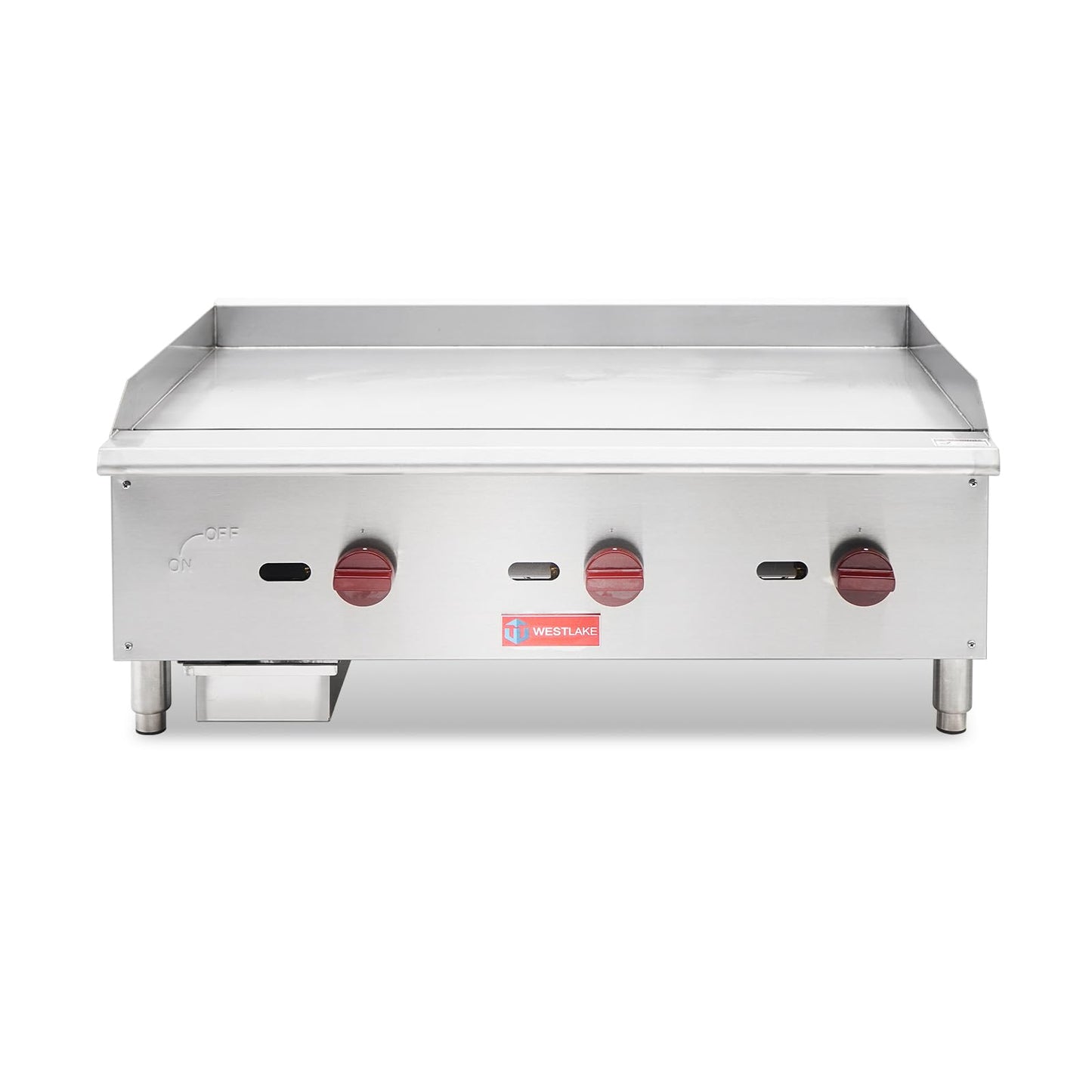 Commercial Gas Griddle, WESTLAKE 36" Countertop Griddle 3 Burner Plate Grill 90,000 BTU