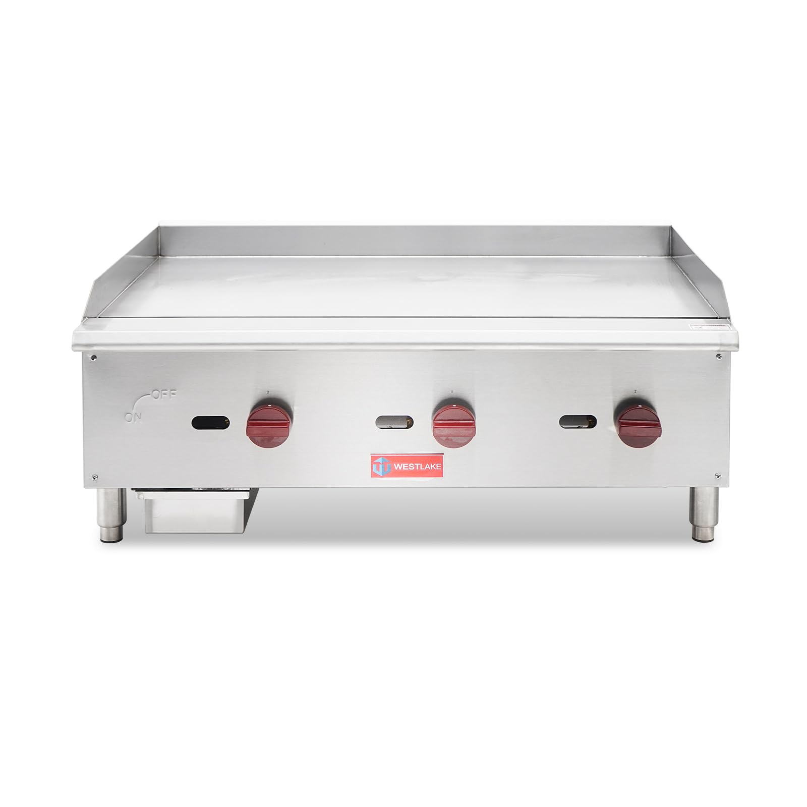 Commercial Gas Griddle, WESTLAKE 36" Countertop Griddle 3 Burner Plate Grill 90,000 BTU