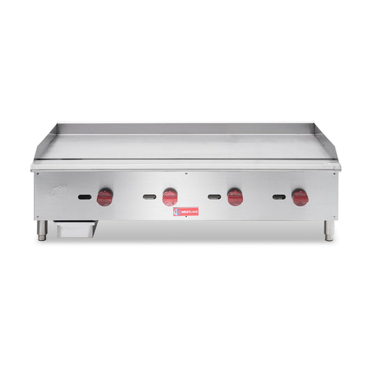 Commercial Gas Griddle, WESTLAKE 48" Countertop Griddle 4 Burner Plate Grill 120,000 BTU