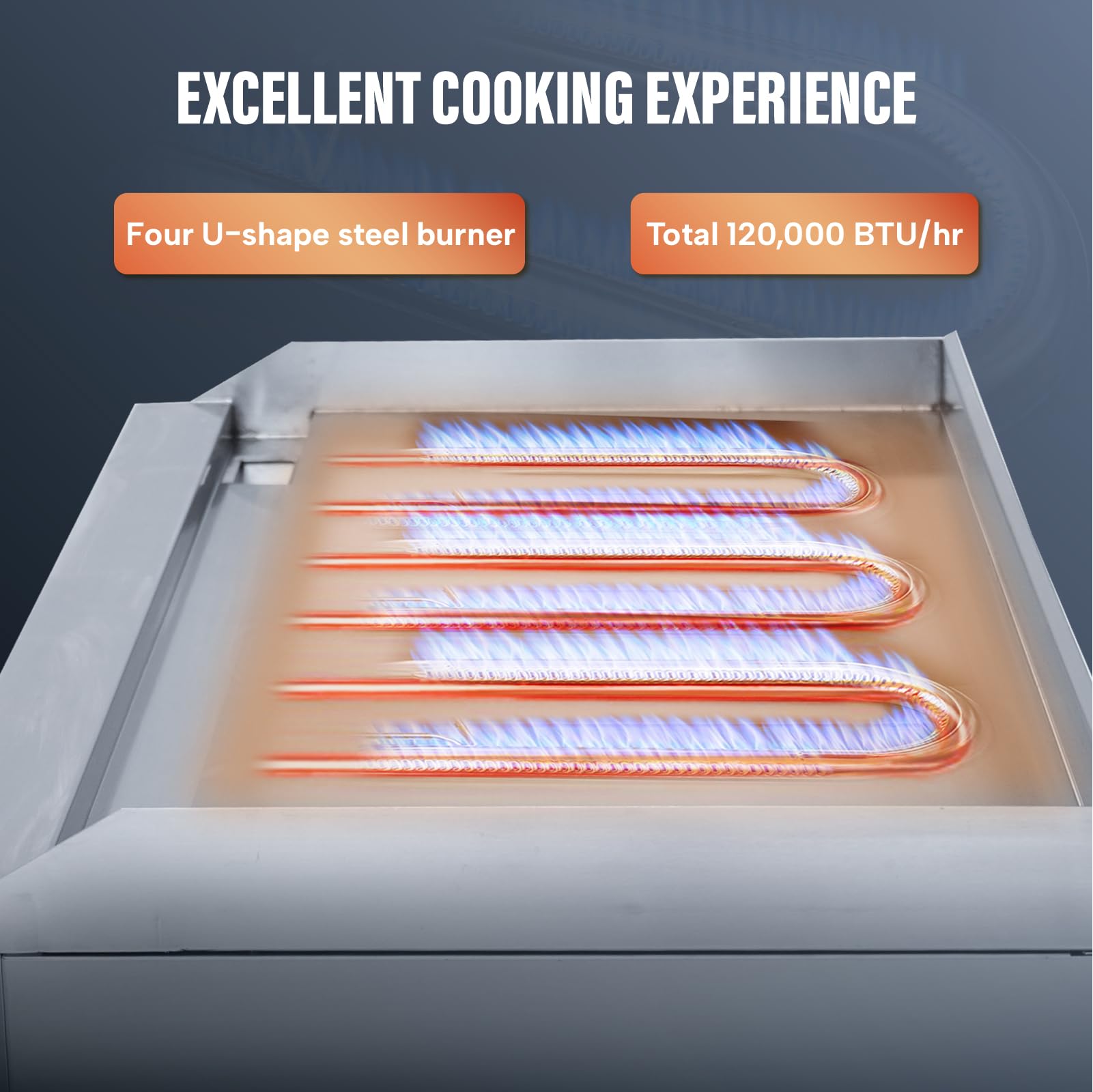Commercial Gas Griddle, WESTLAKE 48" Countertop Griddle 4 Burner Plate Grill 120,000 BTU