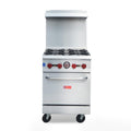 Commercial Gas Range and Stove, WESTLAKE 4 Burner 24" Commercial Gas Range with Standard Oven - 151,000 BTU