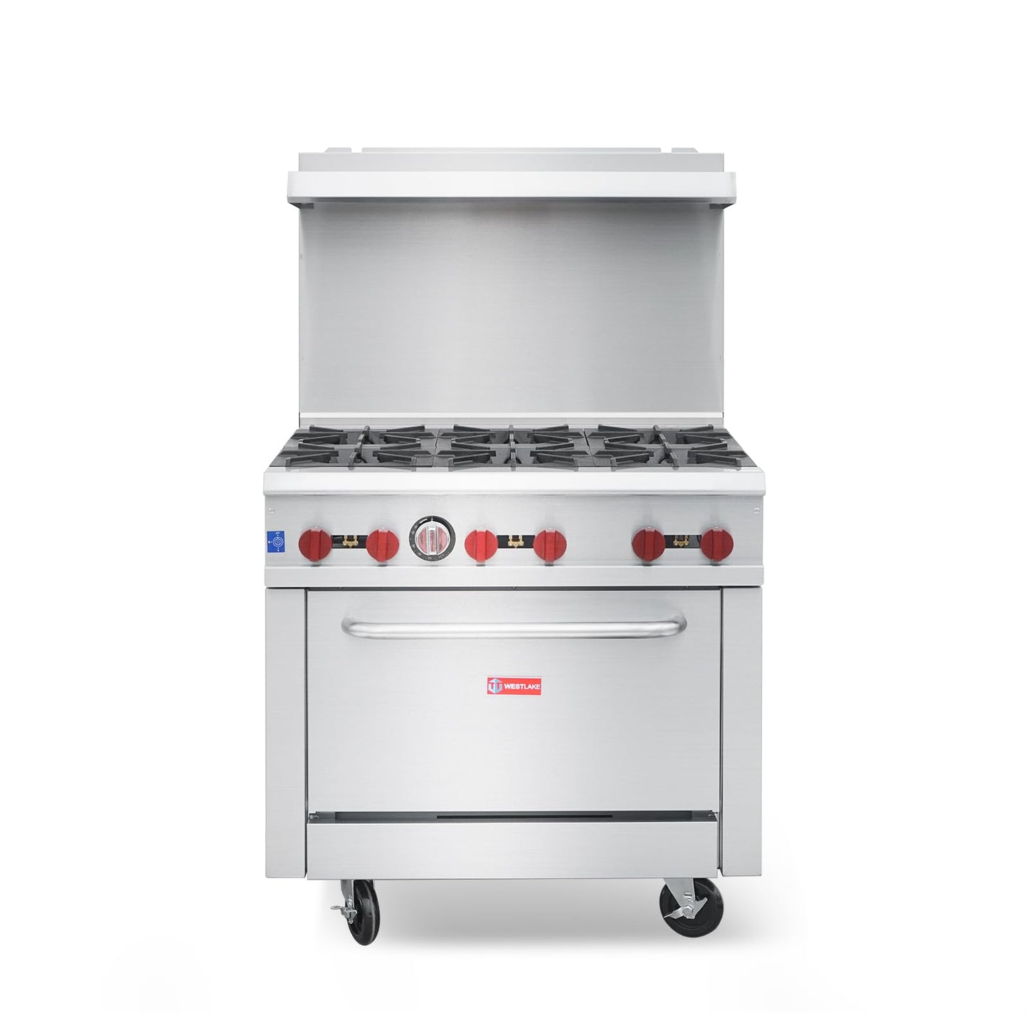 Commercial Gas Range & Stove, WESTLAKE 6 Burner 36" Commercial Gas Range with Standard Oven - 210,000 BTU