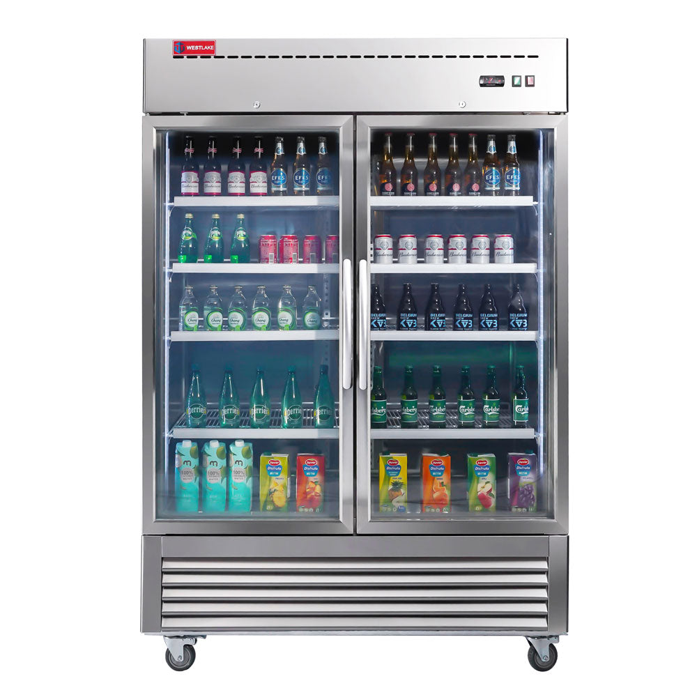 Commercial Refrigerator, Cooler, Fridge Reach-In Solid Door for Restaurant, Bar, Shop, etc