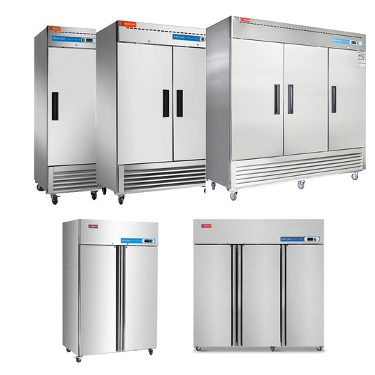 Commercial Refrigerator, Cooler, Fridge Reach-In Solid Door for Restaurant, Bar, Shop, etc