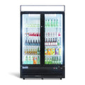 ICECASA 48 Inch 2 Door Commercial Display Refrigerator, Double Glass Door Commercial Reach-in Merchandiser Refrigerator