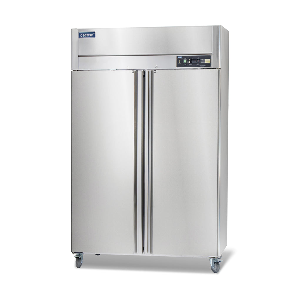 2 Door Commercial Refrigerator, ICECASA 48 Inch Restaurant Commercial Upright Fridge,  Reach-In Cooler