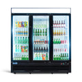 ICECASA 72 Inch 3 Door Commercial Display Refrigerator, 3 Glass Door Commercial Reach-in Merchandiser Refrigerator