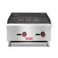 Commercial Charbroiler, WESTLAKE 24" Gas Countertop Radiant Char Broil Barbecue BBQ Grill 2 Burner Char Broiler- 60,000 BTU