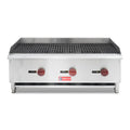 Commercial Charbroiler, WESTLAKE 36" Gas Countertop Radiant Char Broil Barbecue BBQ Grill 3 Burner Char Broiler- 90,000 BTU