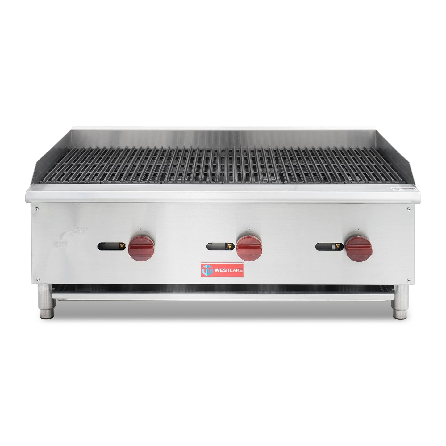 Commercial Charbroiler, WESTLAKE 36" Gas Countertop Radiant Charbroiler 3 Burner Char Broiler- 90,000 BTU